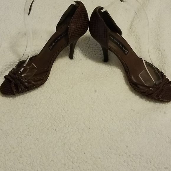Steve Madden Sahana brown snakeskin D'orsay heels - Picture 2 of 6